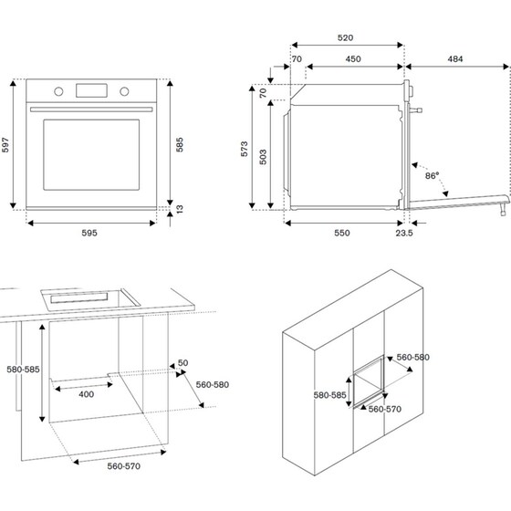 BERTAZZONI F609HEREKTAG 76 Lt Μπεζ Εντοιχιζόμενος Φούρνος Άνω Πάγκου image 4