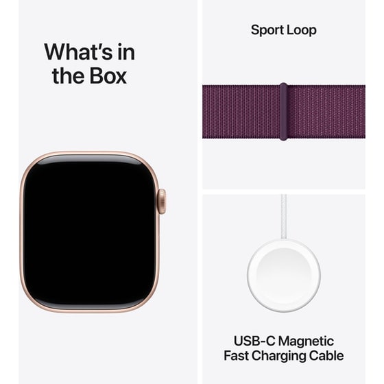 Apple Watch Series 10 GPS 46mm Rose Gold Aluminium Case with Plum Sport Loop image 8