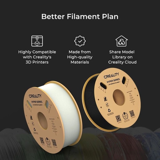 CREALITY Νήμα 3D Εκτυπωτή HYPER PLA 1kg 1.75mm - Μαύρο image 2