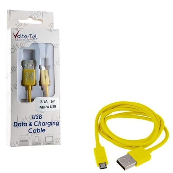 Καλώδιο δεδομένων Volte-tel Vcd01 Micro Usb 2.1A 1m - Yellow image 0