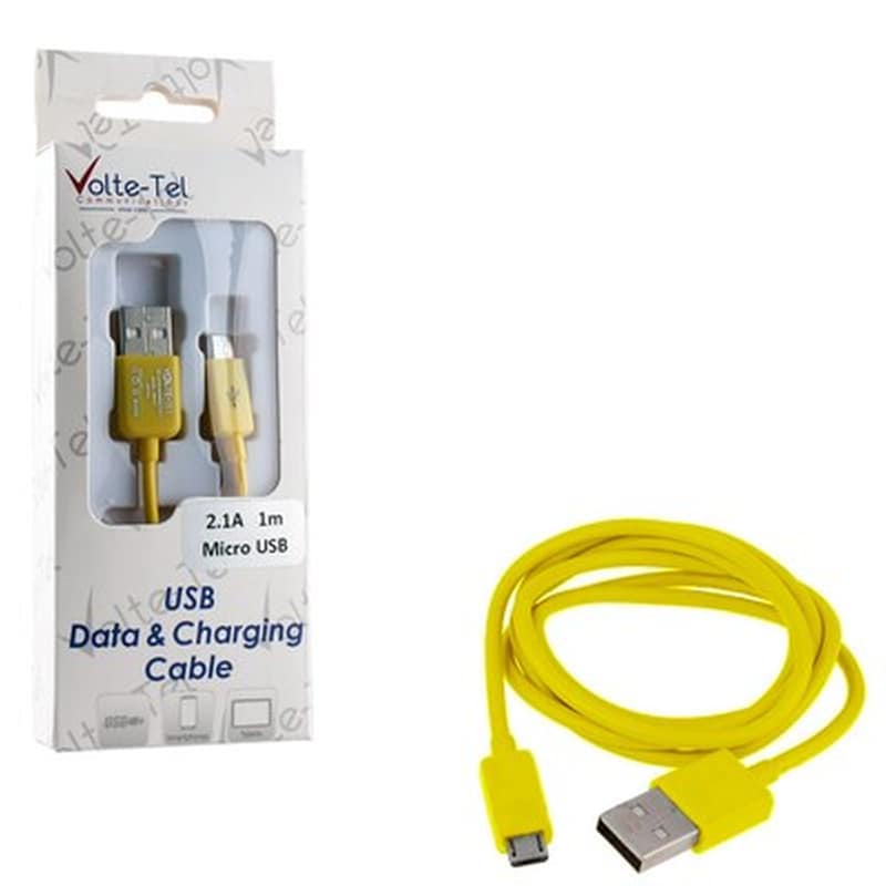 Καλώδιο δεδομένων Volte-tel Vcd01 Micro Usb 2.1A 1m - Yellow