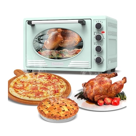 Ηλεκτρικός Retro Φούρνος Grill 45l 2000w Με Ταψί, Πιρούνα Σε Απόχρωση τιρκουάζ, Turbotronic Tt-ev45r image 5