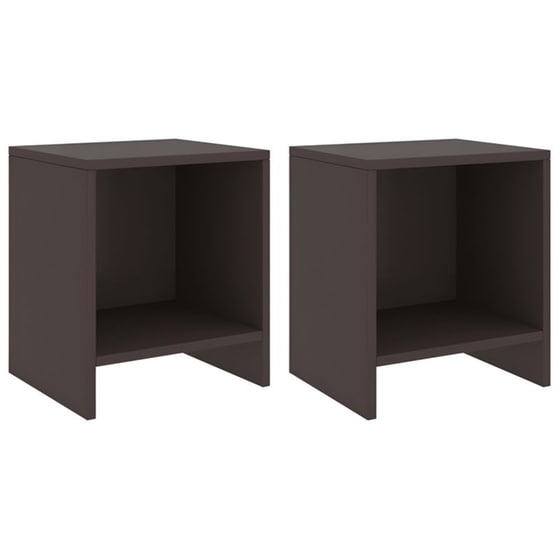 Κομοδίνο Vidaxl Από Μασίφ Ξύλο Πεύκου 2τμχ 35x30x40 cm - Σκούρο Καφέ image 0