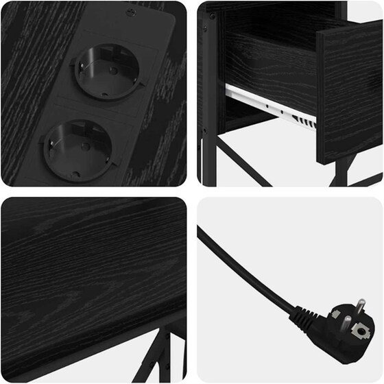 Γραφείο VidaXL από Επεξεργασμένο Ξύλο 120x79x86,5 cm - Μαύρη Οξιά image 8