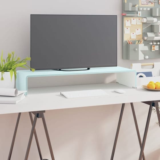 Έπιπλο Τηλεόρασης VidaXL Γυάλινο 80x30x13cm - Λευκό image 2