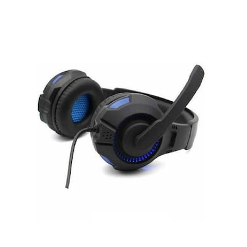 Komc G301 Gaming Ενσύρματα Ακουστικά USB Μαύρα/Μπλε
