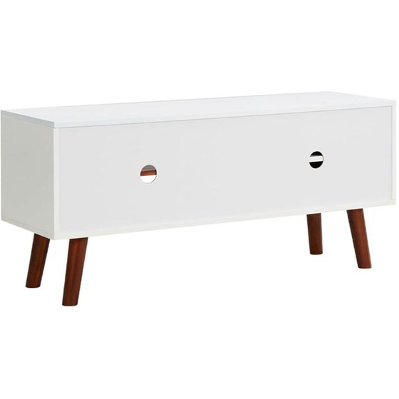 Έπιπλο Τηλεόρασης VidaXL από Ξύλο 110x35x50cm - Καφέ/Λευκό image 4