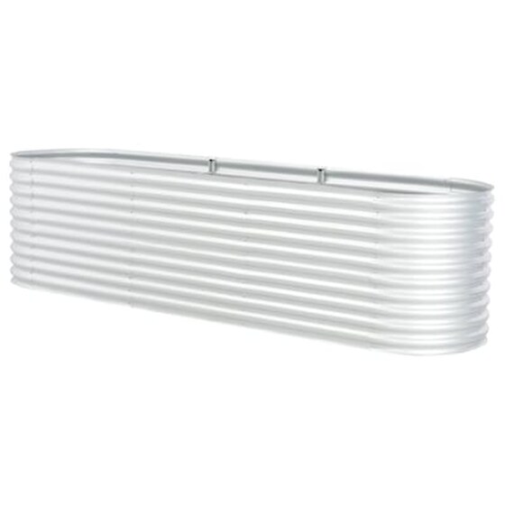 Vidaxl Ζαρντινιέρα Υπερυψωμένη Ασημί 320x80x81 Εκ. Γαλβανισμ. Χάλυβας image 4
