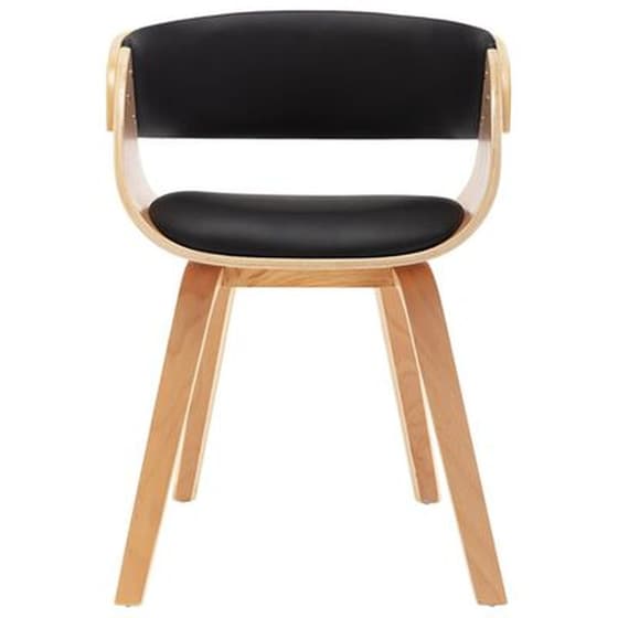 Καρέκλες Τραπεζαρίας Vidaxl Λυγισμένο Ξύλο/Συνθετικό Δέρμα 6 Τμχ - Μαύρες image 2