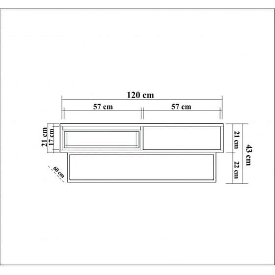 Τραπεζάκι Σαλονιού 24Mall Mela από Μοριοσανίδα 60x120x43 cm - Καρυδί/Μαύρο image 4