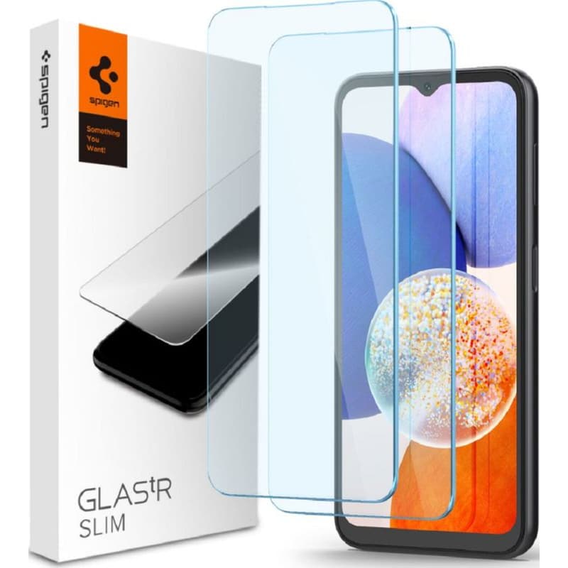 Προστατευτικό οθόνης Samsung Galaxy A14 - Spigen Tempered Glass Anti-Scratch 9h (2 Τεμάχια)