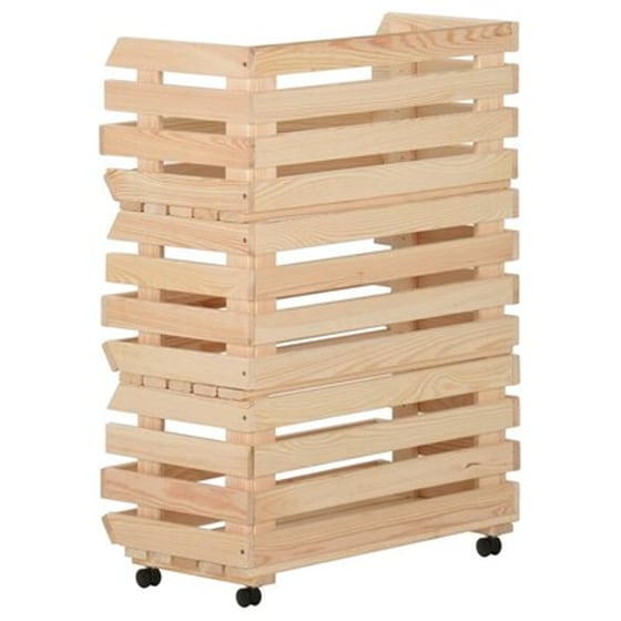 Vidaxl Τρόλεϊ Λαχανικών 57 X 30 X 80 Εκ. Από Μασίφ Ξύλο Πεύκου image 4