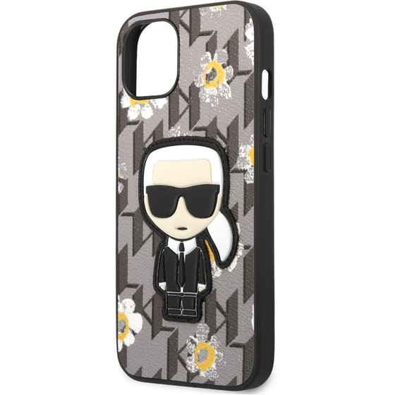 Θήκη Apple iPhone 13 - Karl Lagerfeld Flower Mono Ikonik Patch Case - Grey image 6