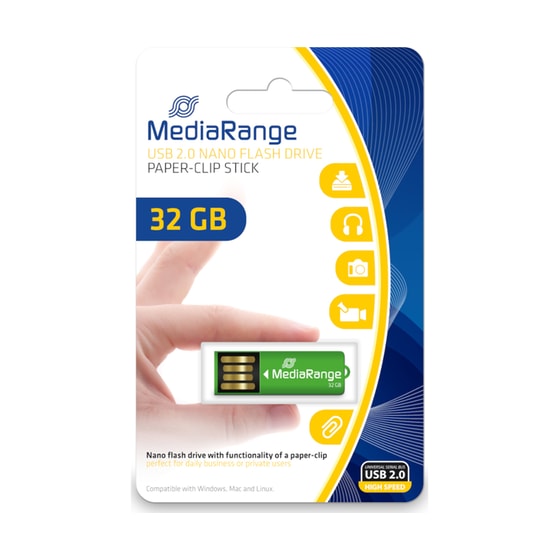 MediaRange 32GB USB 2.0 Stick Πράσινο image 2
