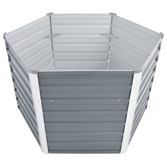 Vidaxl Ζαρντινιέρα Υπερυψωμένη Γκρι 129x129x77 Εκ. Γαλβανισμ. Χάλυβας image 4