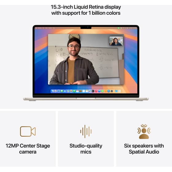 Apple MacBook Air with M4 Chip 15.3"QHD (Apple M4/16GB/512GB SSD/MacOS) Starlight image 4