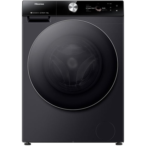 HISENSE WF7S1247BB 12 kg 1.400 Στροφές Μαύρο με WiFi Πλυντήριο ρούχων image 0