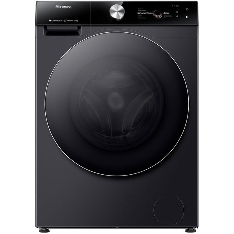 HISENSE WF7S1247BB 12 kg 1.400 Στροφές Μαύρο με WiFi Πλυντήριο ρούχων