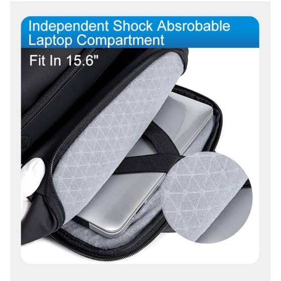 Τσάντα Laptop Arctic Hunter B00562 15.6" Αδιάβροχη - Μαύρο image 4