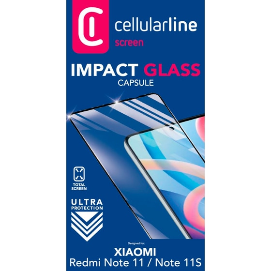 Προστατευτικό οθόνης Xiaomi Note 11S - Cellular Line Impact Glass Capsule Transparrent image 1