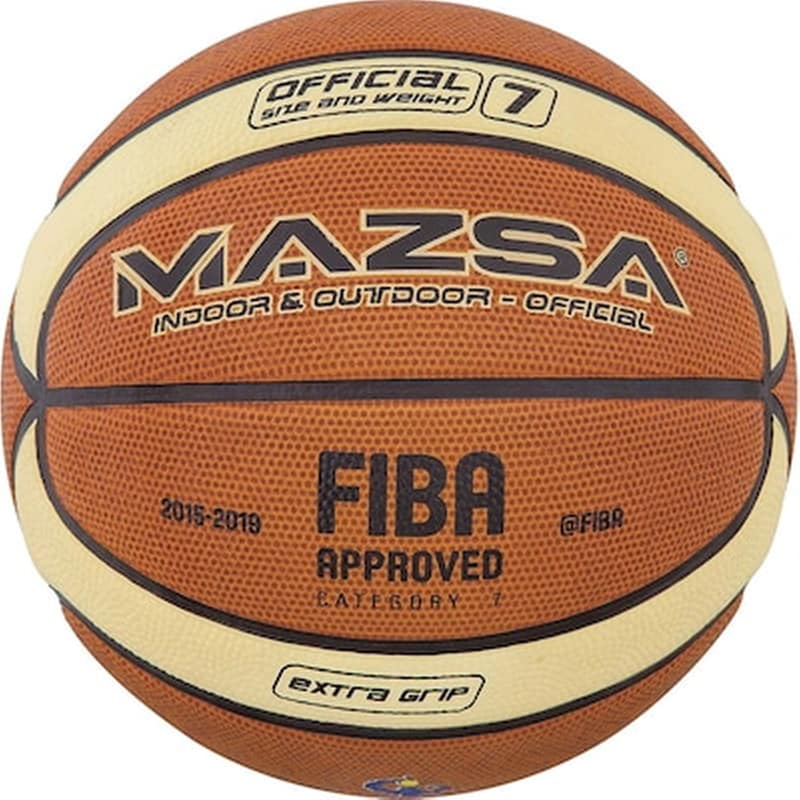 MAZSA Μπάλα Μπάσκετ Mazsa Ελαστική Extra Grip Fiba Approved No7 - Πορτοκαλί