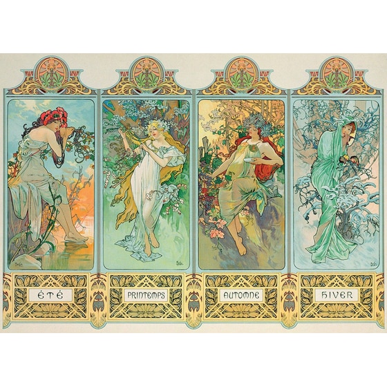 Παζλ Eurographics Alphonse Maria Mucha: The Four Seasons (Variant 3) (1000 Κομμάτια) image 1