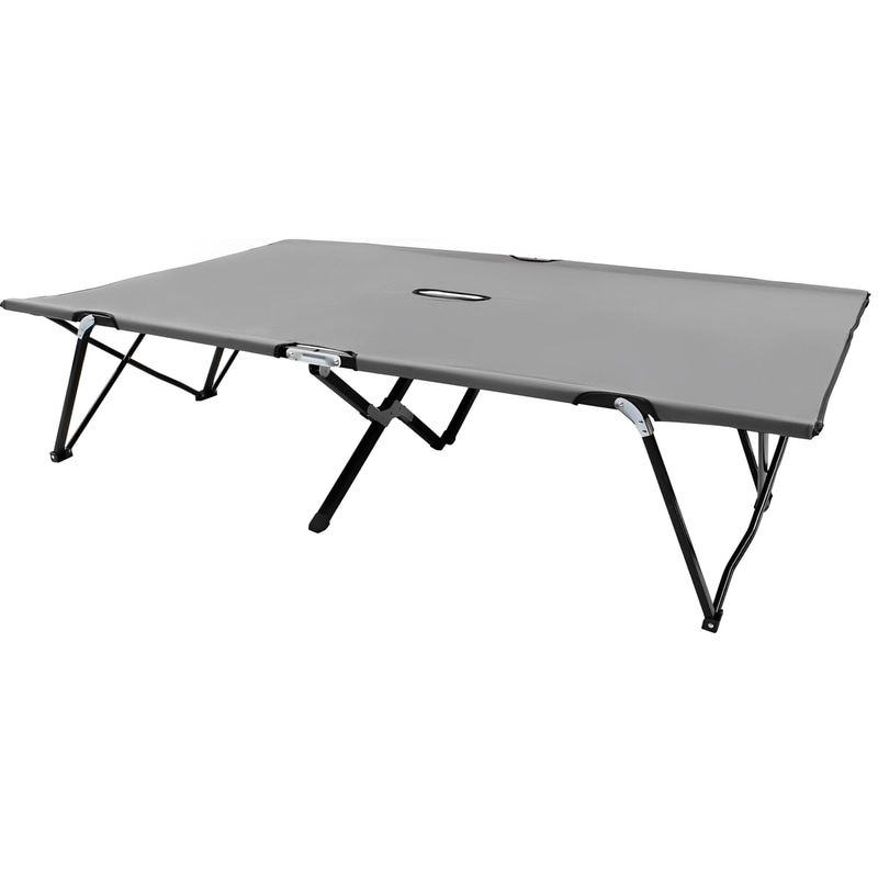 Ξαπλώστρα Παραλίας/Κήπου VidaXL Δύο Ατόμων Ατσάλινη 193x125x40 cm - Γκρι