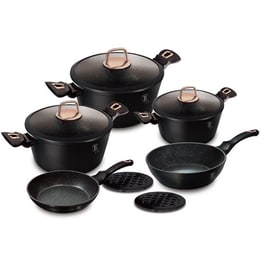Σετ Μαγειρικά Σκεύη BERLINGER BH8168Ν 10 τμχ Μαύρο