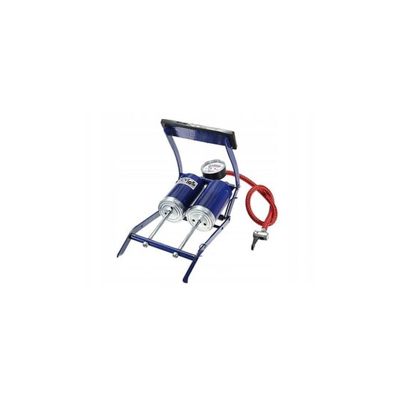 Διπλή Τρόμπα Ποδιού 7 Bar/100 Psi Με Δύο Κυλίνδρους Για Αυτοκίνητο Κτλ Σε Μπλε Χρώμα image 2