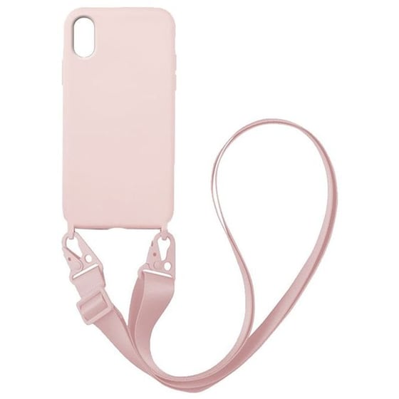 Θήκη Apple iPhone XS Max - Sonique Carryhang Liquid Silicone Strap - Ροζ image 0