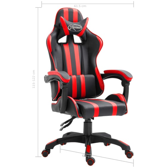Καρέκλα Gaming VidaXL από Τεχνητό Δέρμα - Μαύρη/Κόκκινη image 8