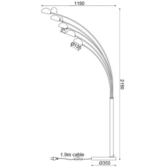 Φωτιστικό Δαπέδου Aca Markella από Μέταλλο 40x40x160 cm - Ασημί image 1
