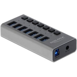 Delock 63669 USB Hub USB 3.0 με  7 θύρες - Γκρι