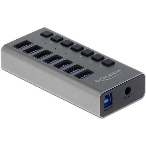 Delock 63669 USB Hub USB 3.0 με 7 θύρες - Γκρι image 0