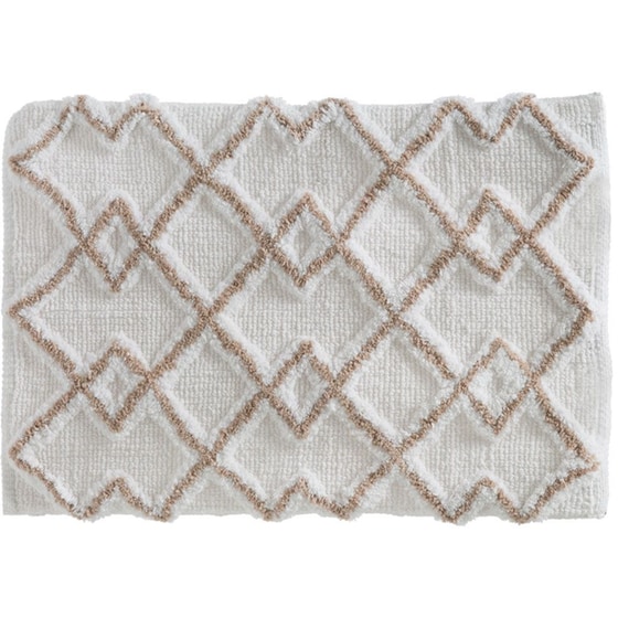Πατάκι Μπάνιου Spitishop F-v Ethnic Taupe 174630a Βαμβακερό 50x75cm - Λευκό/Μπεζ image 0