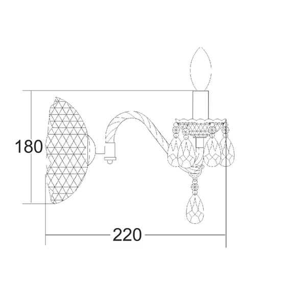 Απλίκα Τοίχου Aca Pegasus Sf63991b Μεταλλική 18x22x18 cm - Ασημί/Μαύρη image 1
