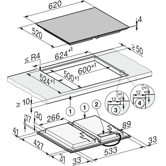 MIELE KM8665 FL 62 cm Μαύρο Εστία Επαγωγική Αυτόνομη image 4
