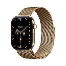 Apple Watch Series 12 GPS + Cellular 46mm Radiant Gold Titanium Case with Radiant Gold Milanese Loop - S/M