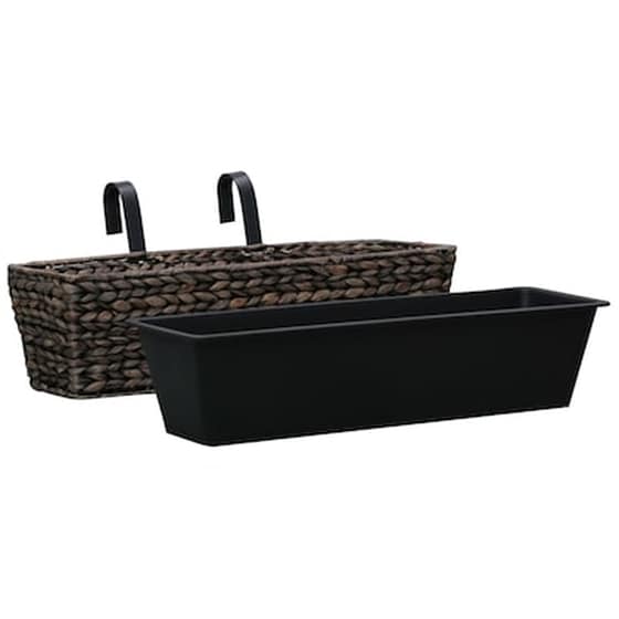 Vidaxl Ζαρντινιέρες 2 Τεμ. Καφέ Από Υάκινθο Του Νερού image 3