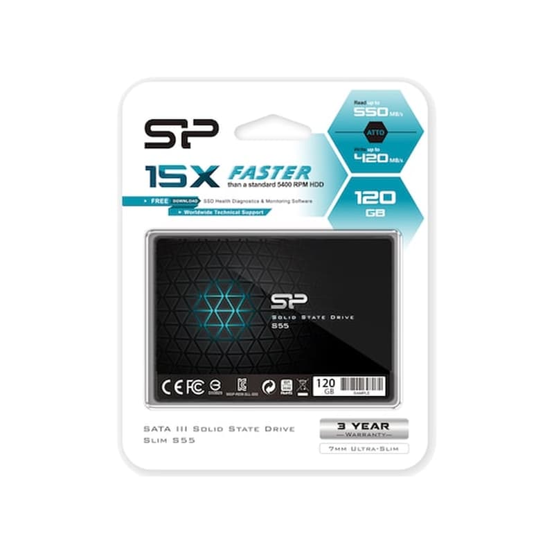 SILICON POWER Εσωτερικός SSD Silicon Power Slim S55 SATA III 2.5 120GB