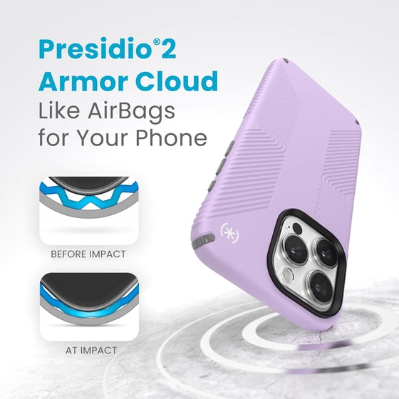 Θήκη Apple iPhone 15 Pro Max - Speck Presidio2 Grip MagSafe - Spring Purple/Cloudy Grey image 2