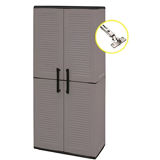 Ντουλάπα Artplast Δίφυλλη Πλαστική 68x37x169 cm - Γκρι image 0