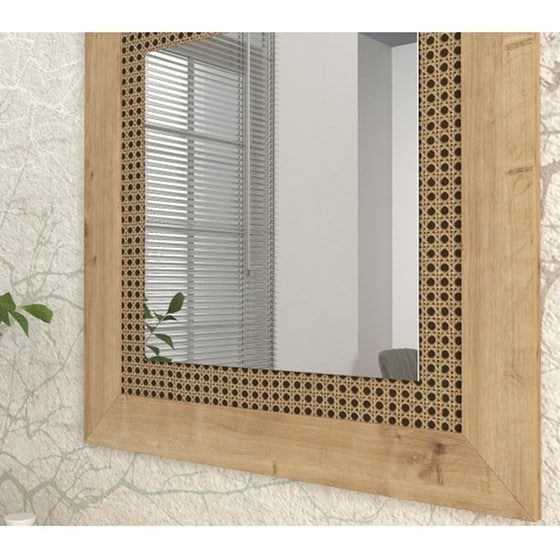 Διακοσμητικός Καθρέπτης 24Mall Procida Ξύλινο 72x72 cm - Καφέ image 3