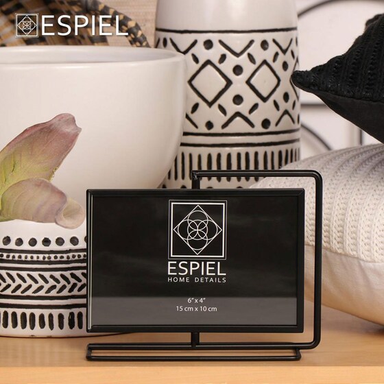 Κορνίζα 2 Όψεων Espiel Fam584 Μεταλλική 15x10 cm - Μαύρη image 1