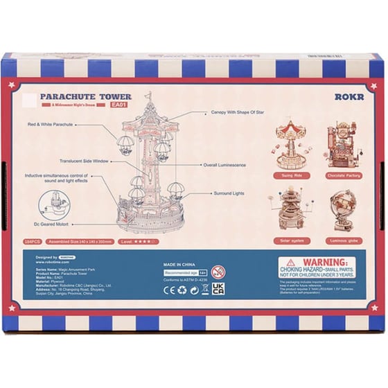 Robotime 3D Ξύλινη Κατασκευή - Parachute Tower image 1