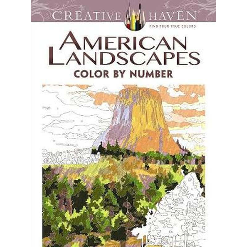 Creative Haven American Landscapes Color by Number Coloring Book