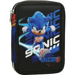 Κασετίνα Παραλληλόγραμμη Γεμάτη Sonic the Hedgehog 3 Διπλή