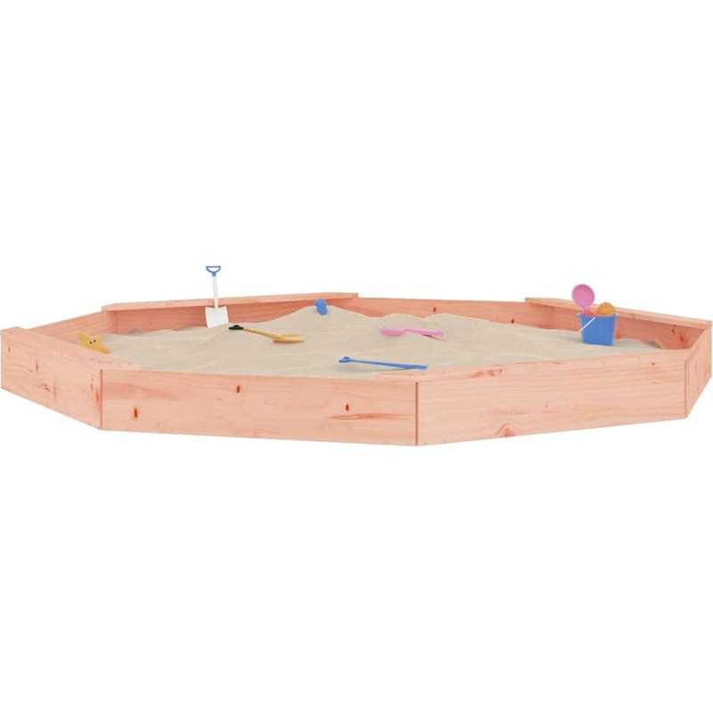 VidaXL Αμμοδόχος με Καθίσματα Οκτάγωνη 232x232x20cm Ξύλινη - Φυσικό Χρώμα Ξύλου