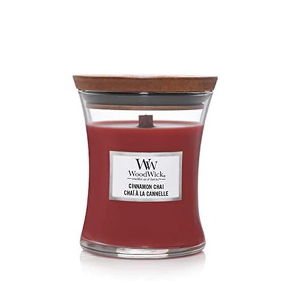 Woodwick Medium Hourglass Scented Candle | Cinnamon Chai | With Crackling Wick image 0