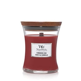 Woodwick Medium Hourglass Scented Candle | Cinnamon Chai | With Crackling Wick